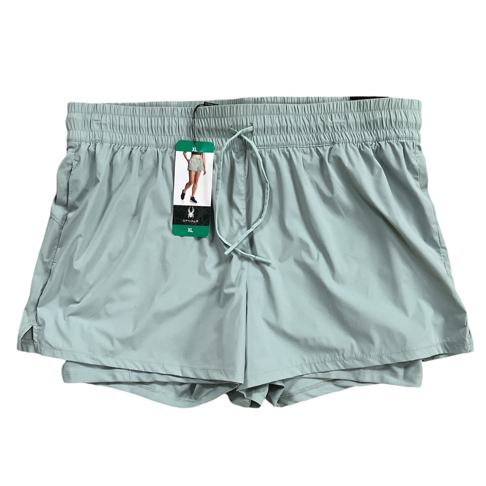 Spyder Active Women's True Sage Woven Shorts with‎ Inner Shorts Size XLarge NEW